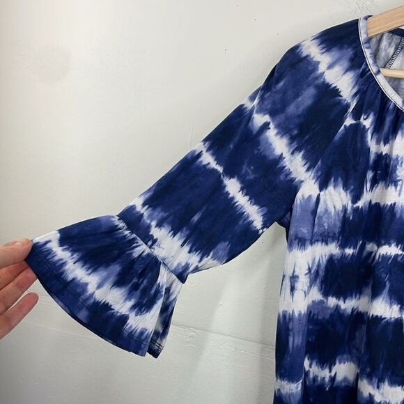 Michael Michael Kors Tie Dye Bell Sleeves w/ Ruffles Pull over round neck Small - Picture 4 of 13